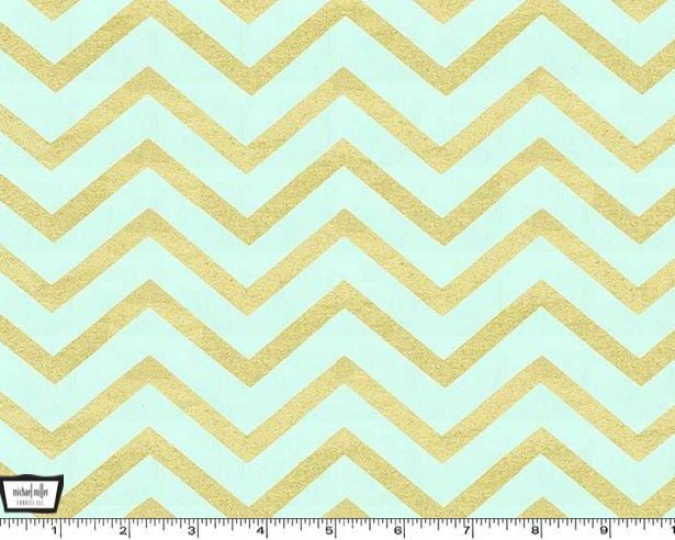 Glitz - Sleek Chevron Pearlized mist from Michael Miller