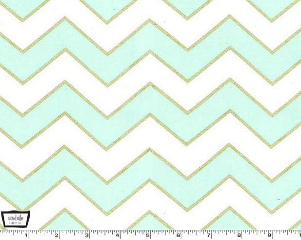 Glitz - Chic Chevron Pearlized mist from Michael Miller