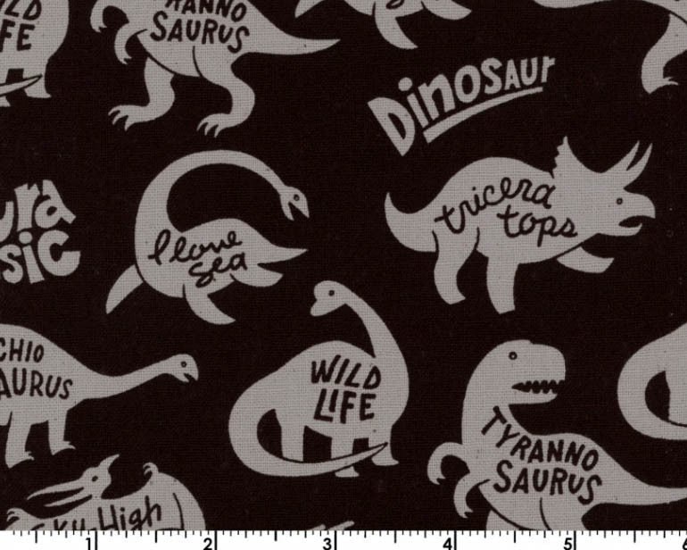 Mono Ecole - Dinosaur Black - CANVAS from Kokka