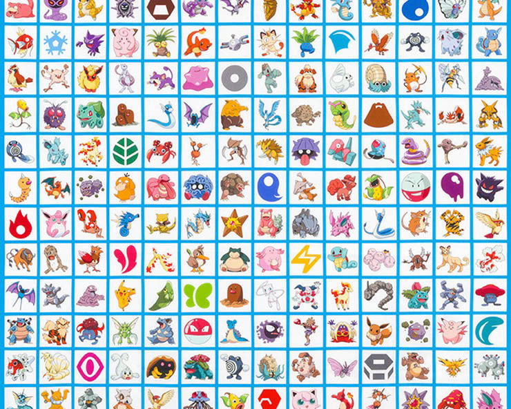 Pokemon - Multi Grid Characters from Robert Kaufman
