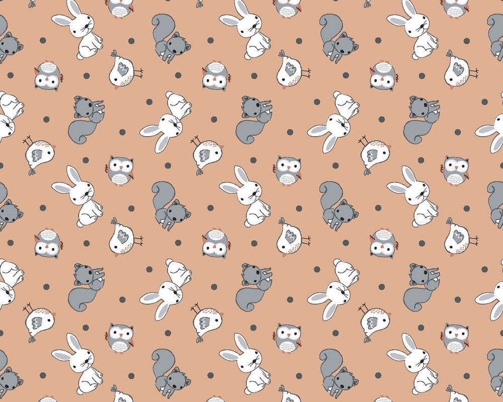 Playful Cuties FLANNEL - Animal Dots from 3 Wishes Fabric
