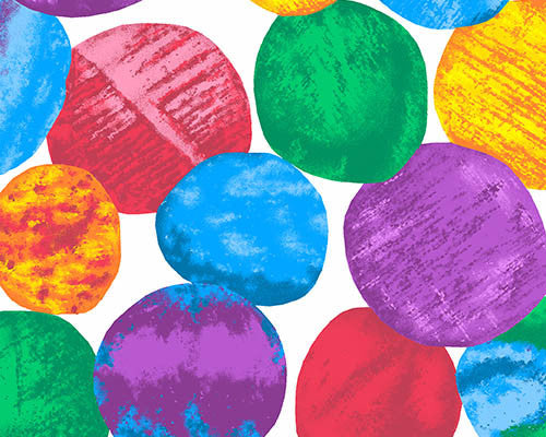The Very Hungry Caterpillar - Multi Dots by Eric Carle from Andover Fabrics