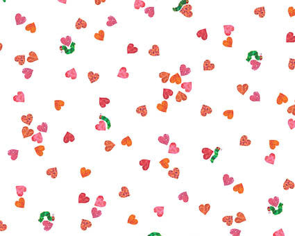 The Very Hungry Caterpillar - Falling Hearts by Eric Carle from Andover Fabrics