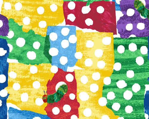 The Very Hungry Caterpillar - Caterpillar Crawl Holes by Eric Carle from Andover Fabrics