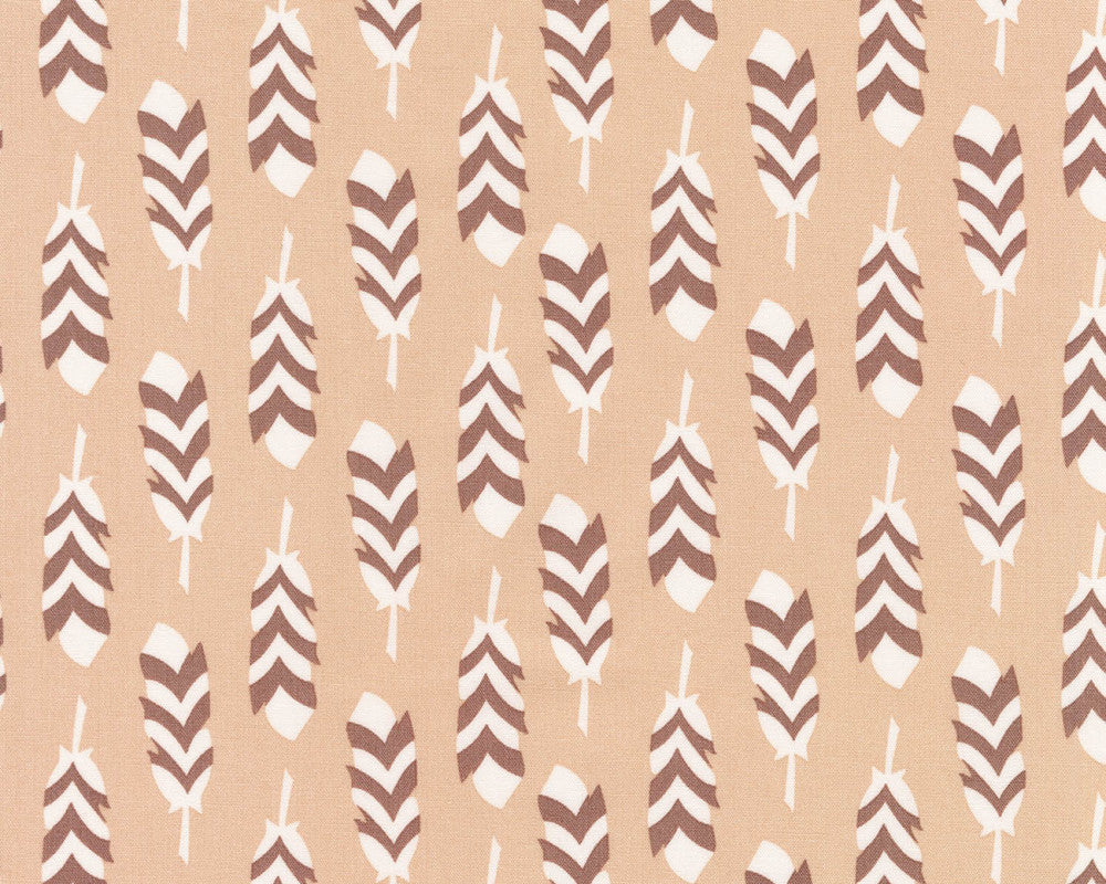 Arctic - Feathers Natural by Elizabeth Hartman from Robert Kaufman Fabric
