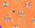 The Very Hungry Caterpillar Bright - Asterisk Orange by Eric Carle from Andover Fabrics