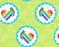 The Very Hungry Caterpillar Bright- Rainbow Hearts Green by Eric Carle from Andover Fabrics