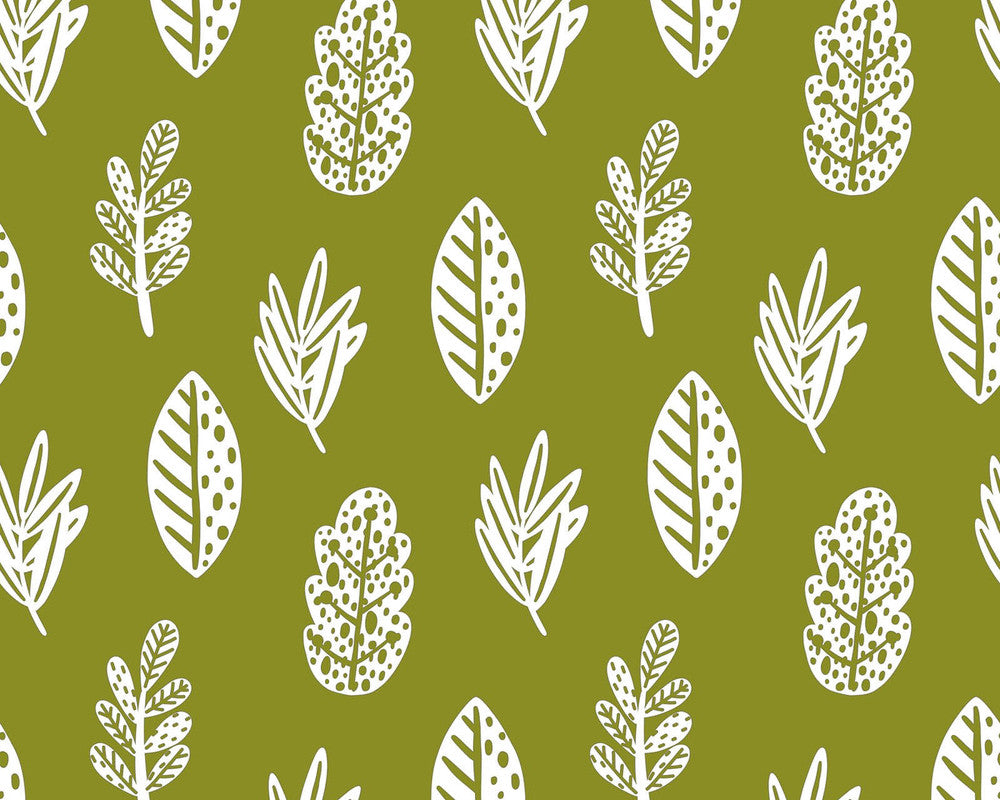 Animal Hugs - Leaves Green from 3 Wishes Fabric