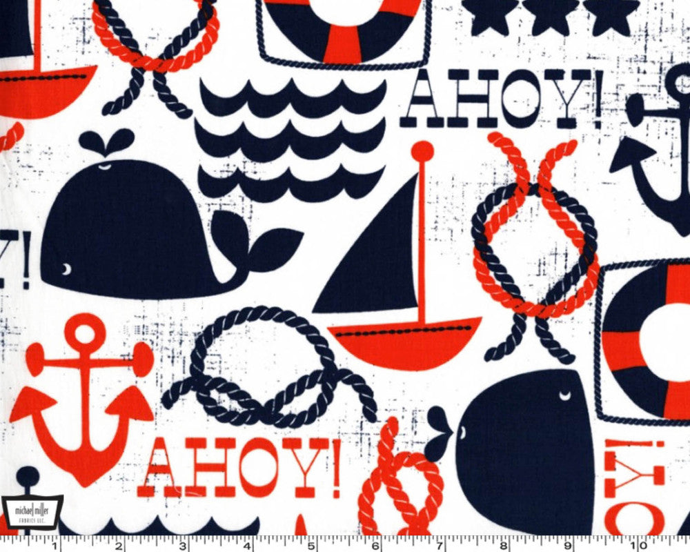 Ahoy Matey - Navy from Michael Miller Fabric