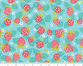 Growing Beautiful - Strawberry Floral Aqua by Crystal Manning from Moda Fabrics