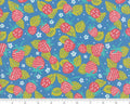 Strawberry Floral Blue by Crystal Manning from Moda Fabrics