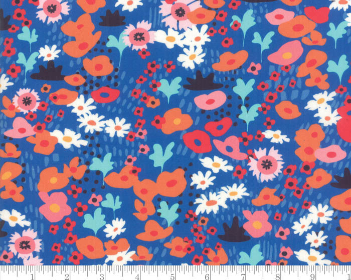 Botanica - Small Florals Meadow Dark Blue by Crystal Manning from Moda Fabrics