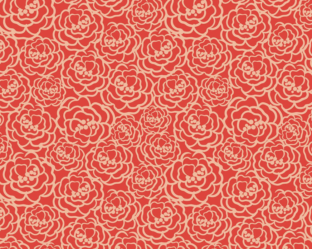 Madison - Packed Floral Red from 3 Wishes Fabric