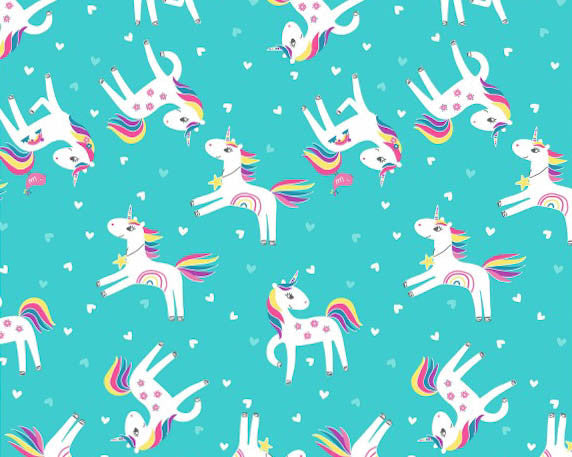Unicorn Magic Pearlescent - Unicorn Love Med Aqua from Kanvas Studio Fabric