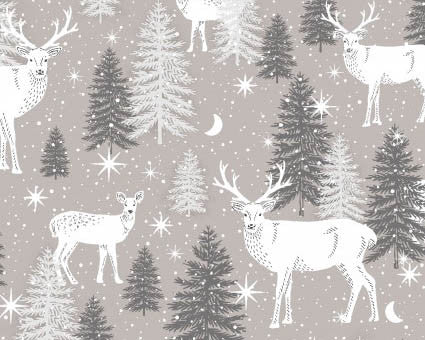 Midwinter Song - Deer Woods Gray from Studio E Fabrics