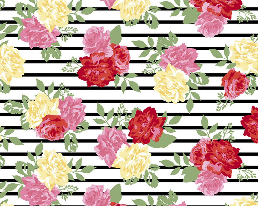 Poly Spandex Knit Prints - Rose Stripe JERSEY KNIT from David Textiles Fabrics
