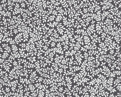 Poppy Promenade - Petite Pearl Ferns Pearlescent Dark Grey from Kanvas Studio Fabric