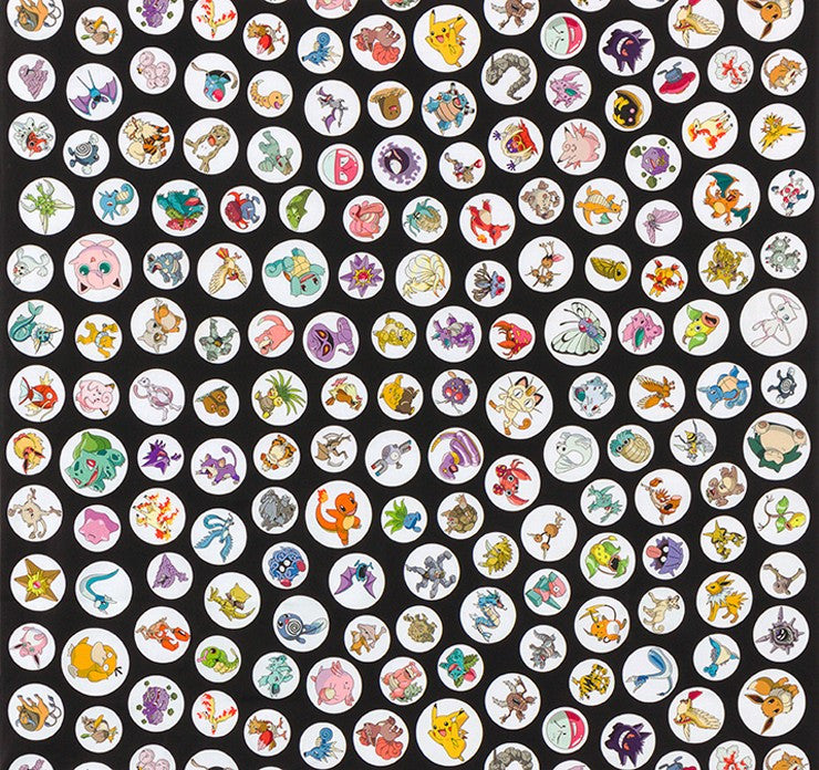 Pokemon - Characters Circles Toss Black from Robert Kaufman Fabric
