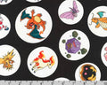 Pokemon - Characters Circles Toss Black from Robert Kaufman Fabric