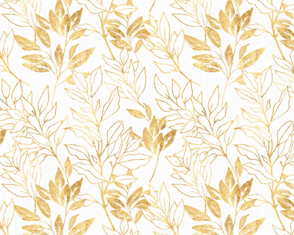 Spring Florals - Tonal Leaves Golden from David Textiles Fabrics