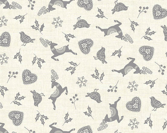 Scandi - Icon Scatter Grey from Makower UK Fabric