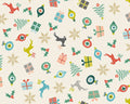 Christmas Items Scattered Eggshell Cream from Makower UK Fabric