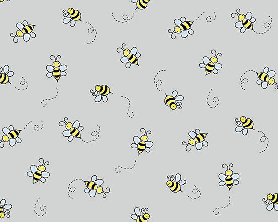 Bumble Bee - Bees Light Grey from Andover Fabrics