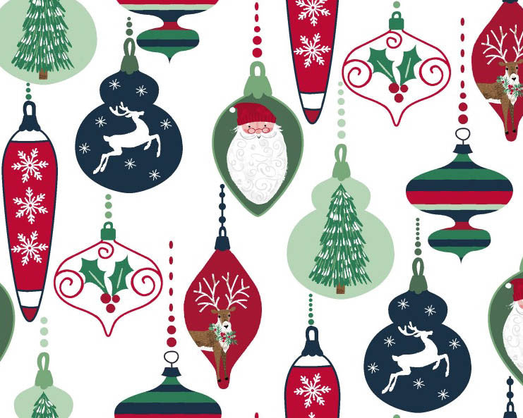 Believe - Ornaments White from 3 Wishes Fabric