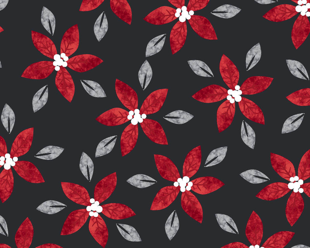 Hanging with My Gnomies - Poinsettia from 3 Wishes Fabric