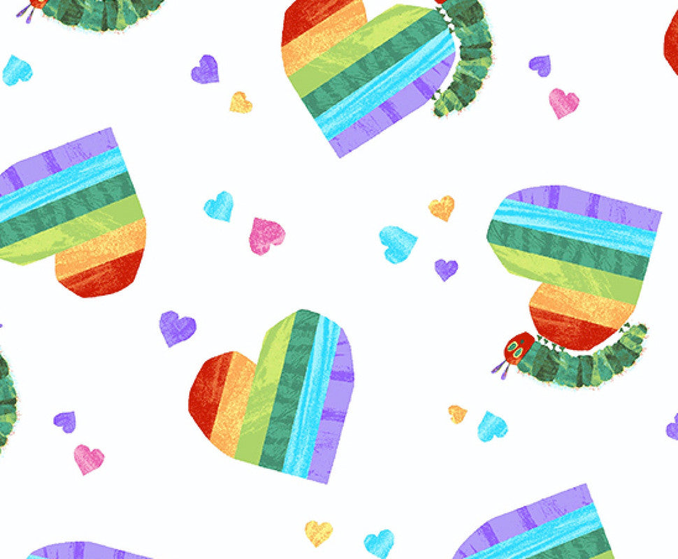 The VHC In the Garden -Caterpillar Hearts Day by Eric Carle from Andover Fabrics