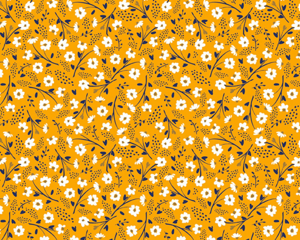 Spring Florals - Dreammaker Ditsy Mustard Yellow from David Textiles Fabrics