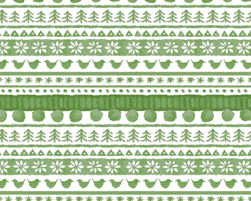 Warm Wishes - Sweater Stripe Green by Hannah Dale from Maywood Studio Fabric