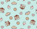 Happiness is Homemade - Pastry Toss Aqua by Kris Lammers from Maywood Studio Fabric