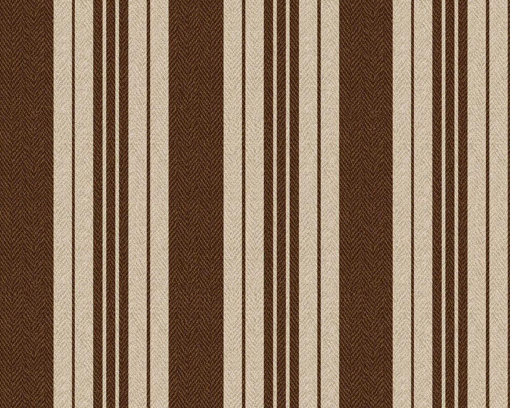 Ruby - Ticking Stripe Tan Brown by Bonnie Sullivan from Maywood Studio Fabric