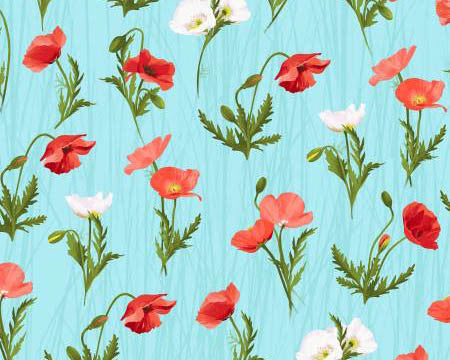 Positively Poppies - Meadow Cream by Diane Neukirch from Clothworks Fabric (Copy)
