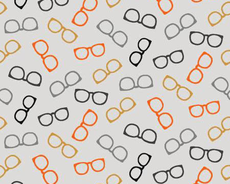 Wild and Free - Tossed Glasses Grey by Jessica Mundo from Henry Glass Fabric
