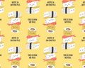 On A Roll - This Is How We Roll Sushi Yellow from Camelot Fabrics