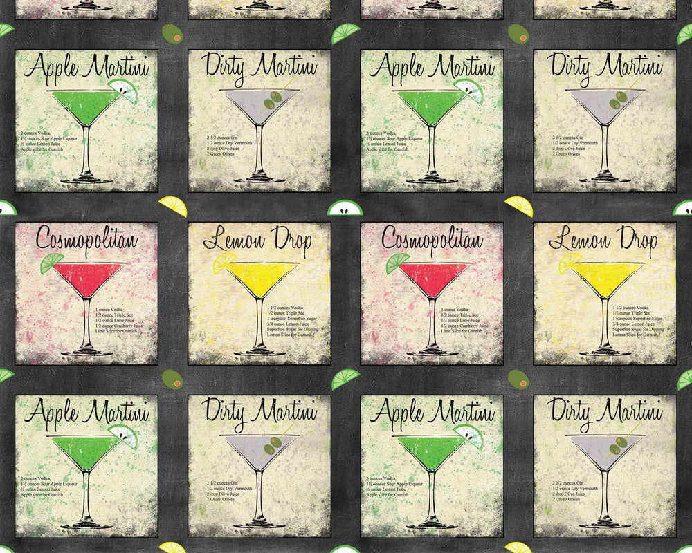 Charcuterie and Cocktails - Martini Set Patch from Print Concepts Fabric