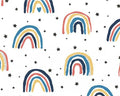 Embrace DOUBLE GAUZE - Rain or Shine Rainbow Star White from Shannon Fabrics