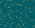 Moonlight - Constellations Metallic Turquoise by Jennifer Ellory from 3 Wishes Fabric