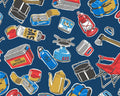 Camping Goods OXFORD - Camp Items Blue from Cosmo Fabric