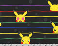 Pokemon - Pikachu Stripes Black from Robert Kaufman Fabrics