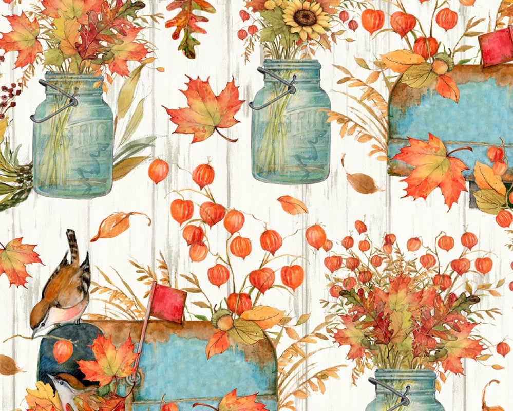 Harvest - Mason Jars by Susan Winget from Springs Creative Fabric