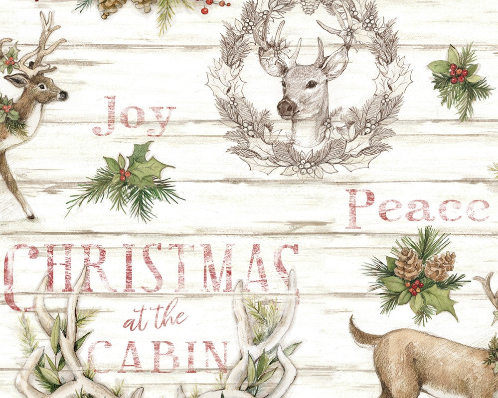 Christmas - At The Cabin Deer Wreath by Susan Winget from Springs Creative Fabric