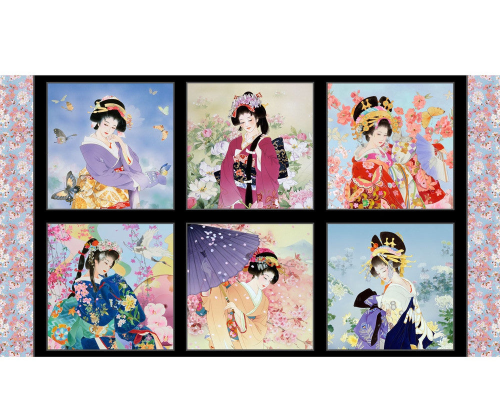 Geiko - Block PANEL 24 Inches by Haruyo Morita from Elizabeth’s Studio Fabric