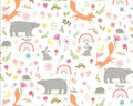 Friendship Forest FLANNEL - Friends Forest White by Katie Yost from 3 Wishes Fabric