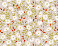 Evergreen - Dog Rose Floral Lt Grey from Lewis and Irene Fabric