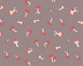 Evergreen - Mushrooms Warm Grey from Lewis and Irene Fabric