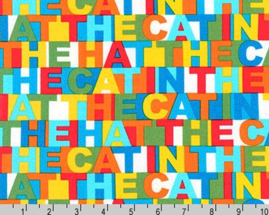 The Cat in the Hat - Celebration The Cat In The Hat Words by Dr. Seuss from Robert Kaufman Fabric