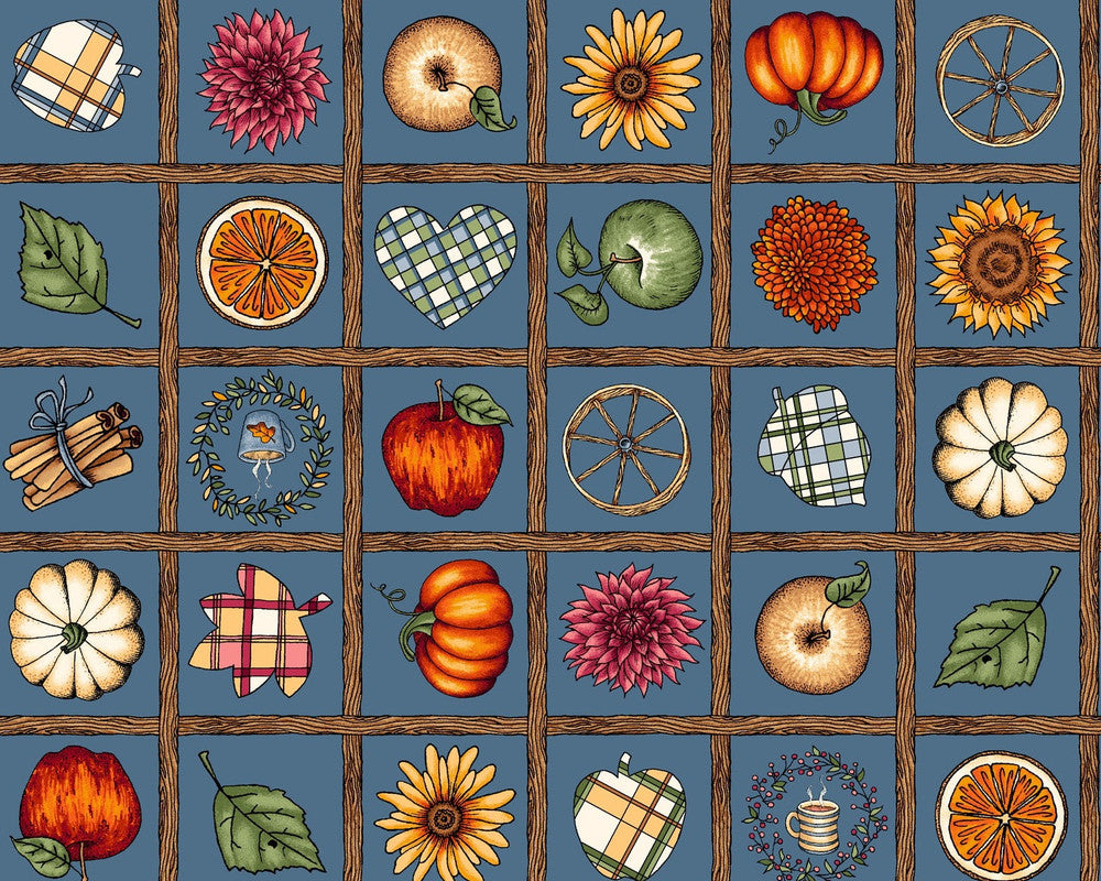 Sweet Weather - Patches Blue Navy by Kris Lammers from Maywood Studio Fabric
